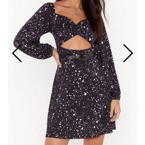 NWT Nasty Gal star print cutout dress